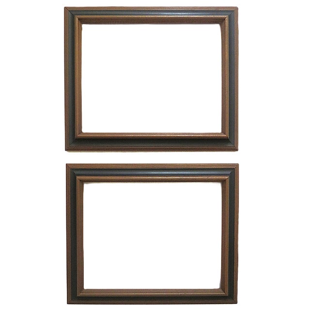 FREE SHIPPING ANYWHERE IN THE CONTINENTAL US! This is a pair of vintage dark wood and black picture frames. The frames...