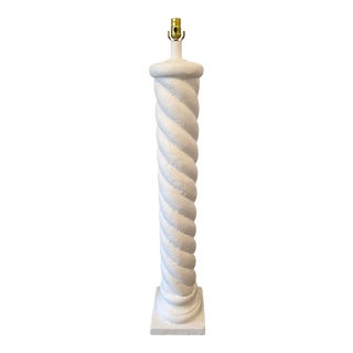 Michael Taylor Style Plaster Spiral Column Floor Lamp, 1970s For Sale