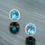 Traditional Natural Topaz Diamond Stud Earrings 14k W Gold 6.98 TCW Certified For Sale - Image 3 of 17