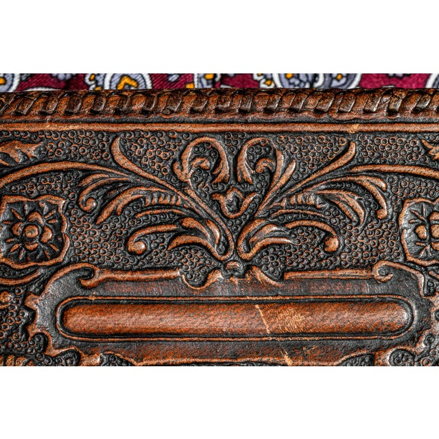 Unique Soldier Braided Trim Hand Tooled Antique Leather Cigarette Case Tobacciana For Sale - Image 13 of 13