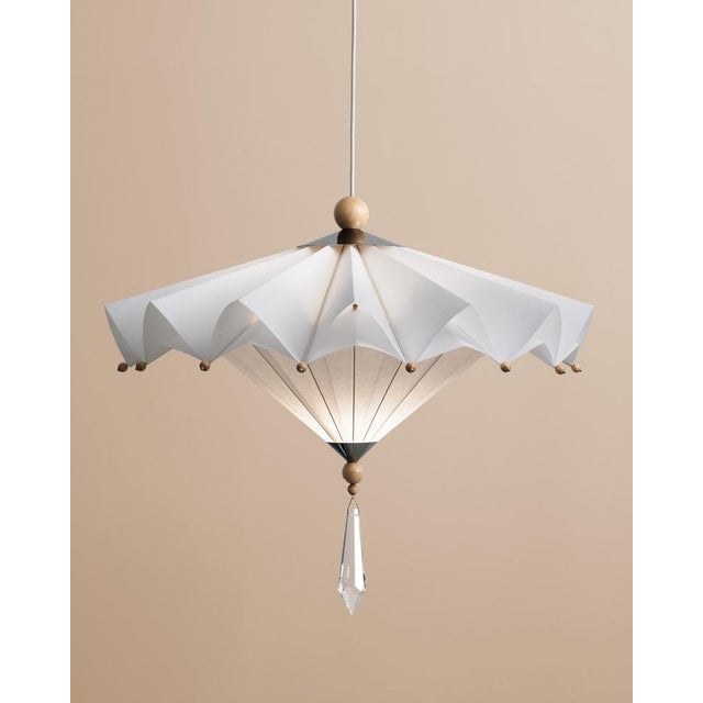 Harlequin pendant light by elina ulvio. Dimensions: w 61 x d 61 x h 54 cm. Materials: hand pleated polyester fabric,...