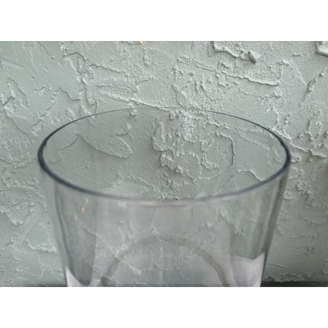 Transparent Vintage Mid-Century Clear Glass Lamp Shade With Solid Brass Rim | Large Replacement Hurricane Shade For Sale - Image 8 of 8