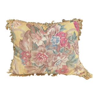 Floral Printed Linen Pillow For Sale