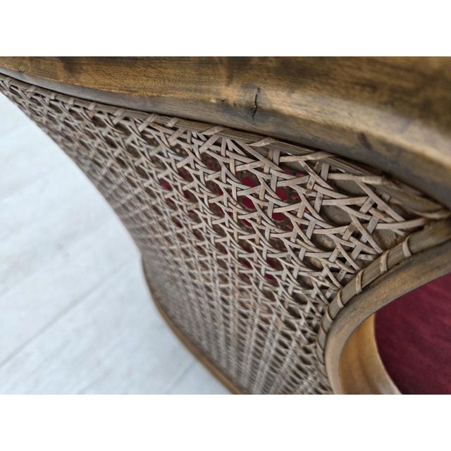 Vintage Danish Chair in Woven Wool and Velour, 1940s For Sale - Image 17 of 18