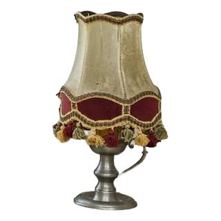 Small Table Lamp in Pewter For Sale