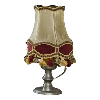 Small Table Lamp in Pewter For Sale