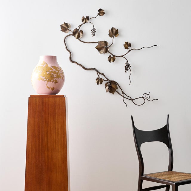 Aged Gold Grape Leaf Wall Sculpture For Sale - Image 12 of 12