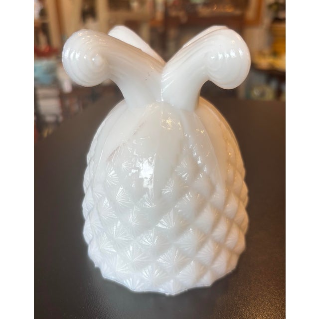 White 1900s Portieux Vallerysthal Pineapple Covered Dish White Opaline Milk Glass For Sale - Image 8 of 10
