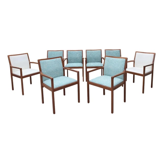 Vintage American Walnut Armchairs by Charles McMurray Designs, Set of 8 For Sale