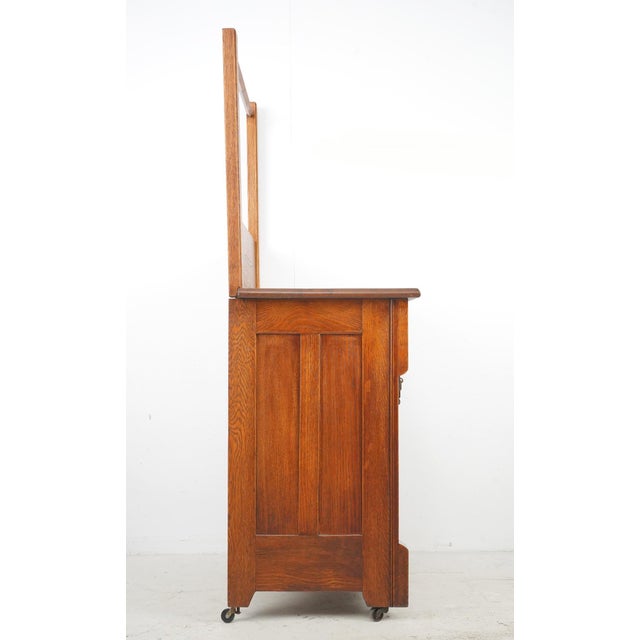 Antique Victorian Oak Bedroom Washstand For Sale - Image 9 of 10