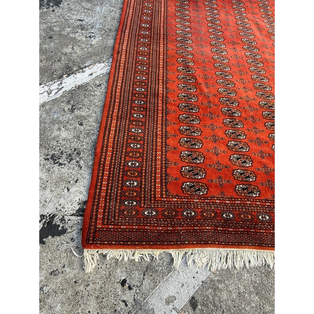 Red 9ft 4in X 12ft Bokhara Hand Knotted Area Rug For Sale - Image 8 of 12