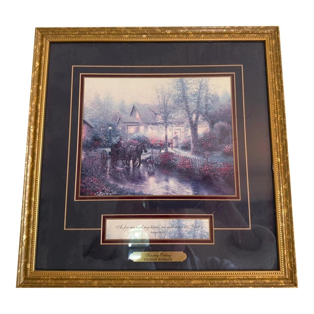 Thomas Kincaid "Sunday Outing" Licensed Reproduction of Western Print, with Signed Certificate of Authenticity 1999 For Sale