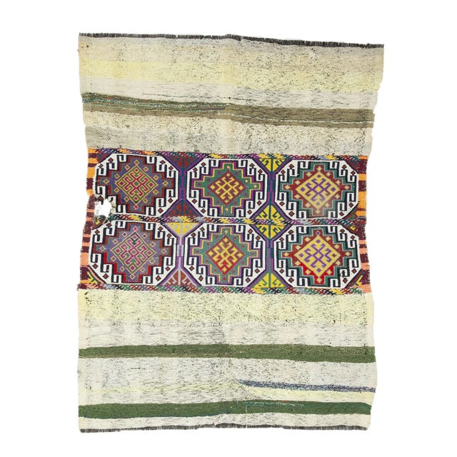 Vintage Turkish Kilim Rug For Sale In Los Angeles - Image 6 of 6