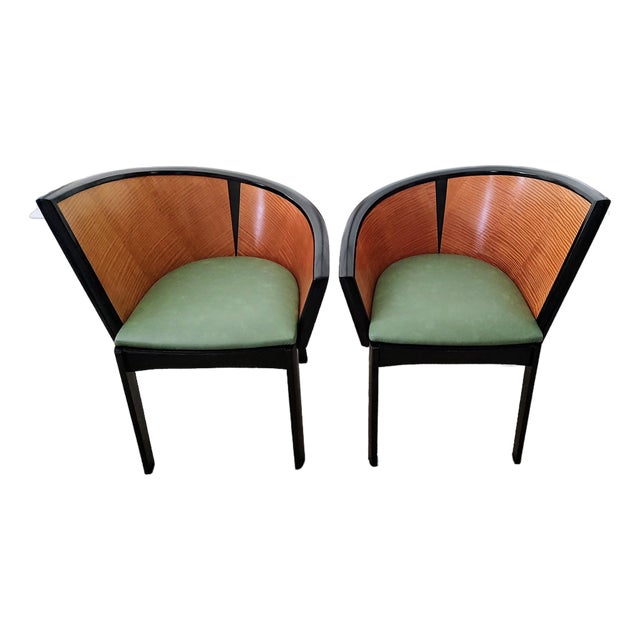 Pair of Barrel Accent Chairs by Bernhardt For Sale
