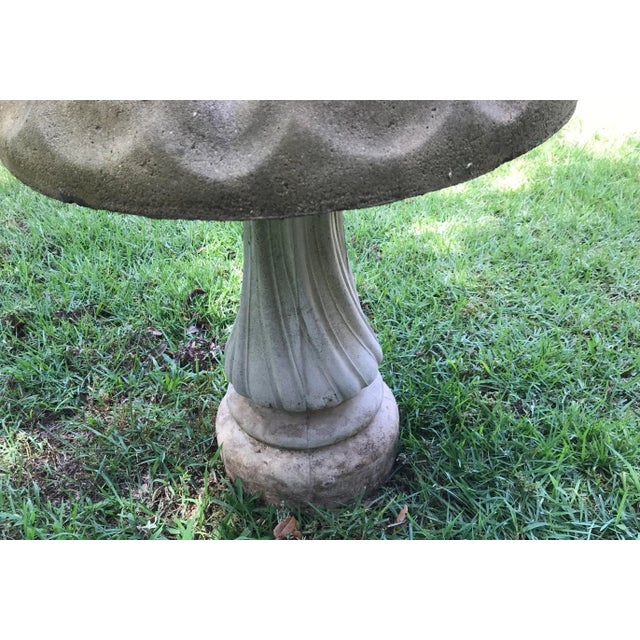 Sculpture Materials Vintage Concrete Birdbath For Sale - Image 7 of 10