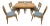 MCM Heywood-Wakefield 8 Piece Dining Set With M154 “Dog Bone” Chairs For Sale