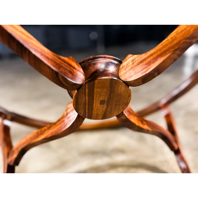 Circular Coffee Table in Caviúna Wood & Glass by Giuseppe Scapinelli, Brazil, 1950s For Sale - Image 10 of 10