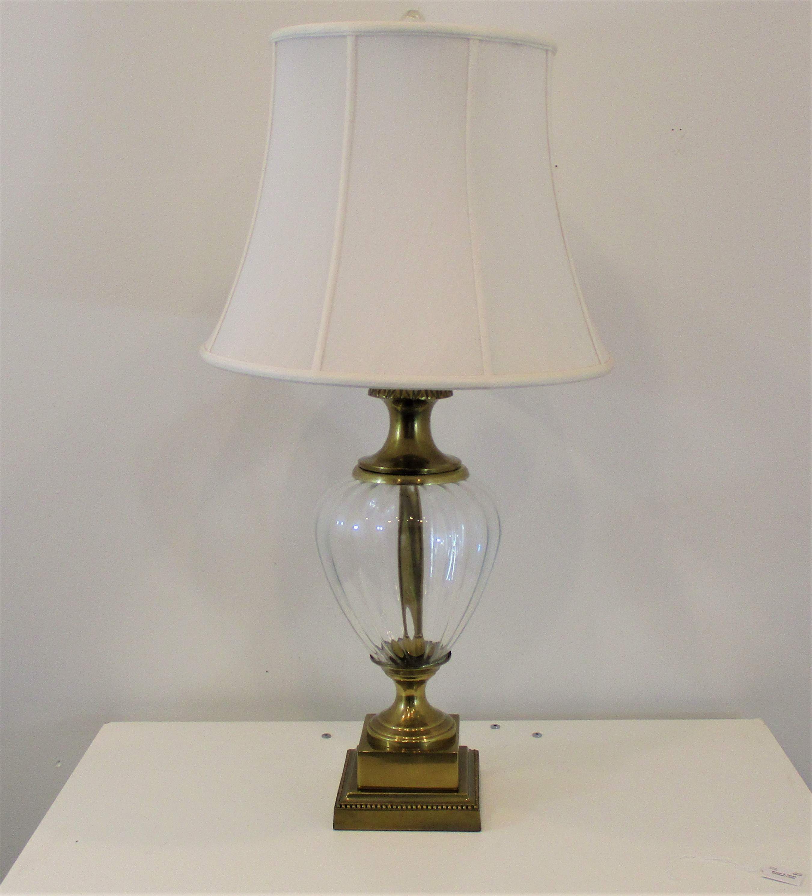 fluted glass table lamp