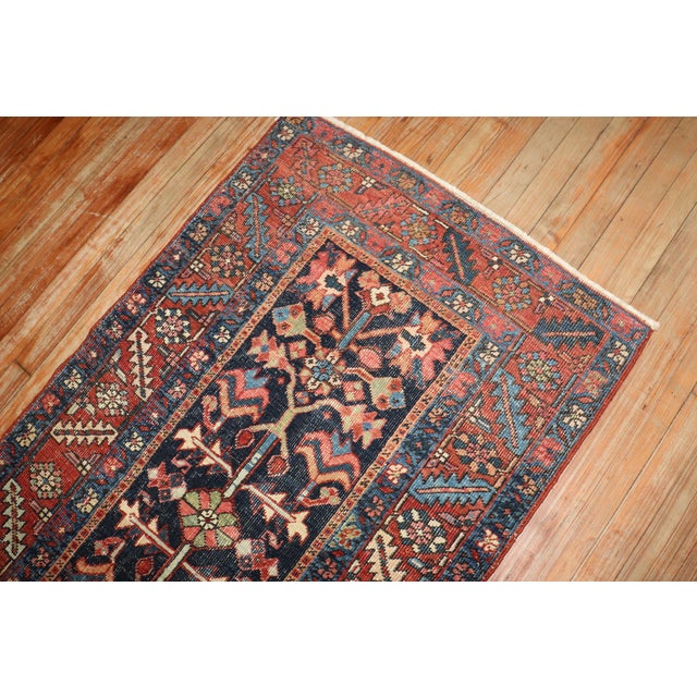 Early 20th Century Antique Zabihi Collection Navy Heriz Rug - 2'11" x 5'3" For Sale - Image 5 of 7