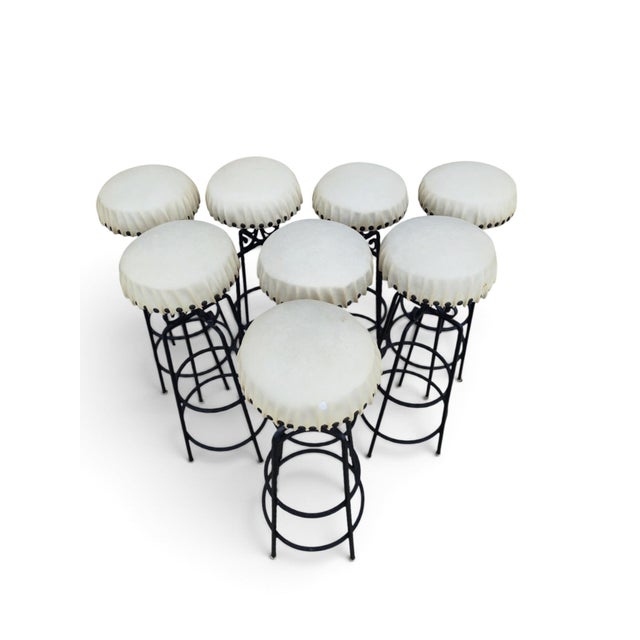 Vintage Wrought Iron Bar Stool, 1970s For Sale - Image 4 of 6