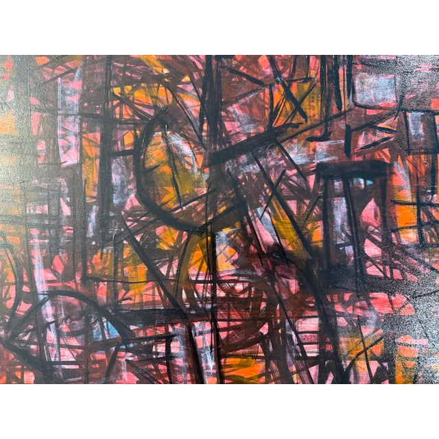 Abstract Oil on Wood Painting by Karl James Lubbering For Sale In Austin - Image 6 of 11