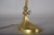 Art Nouveau Brass Desk Lamp with Adjustable Gooseneck, Fluted Glass Shade and Floral Relief Base, Europe, 1920s For Sale - Image 3 of 10