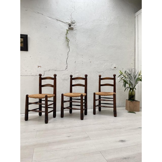 Beech and Straw Chair in the style of Charles Dudouyt For Sale - Image 9 of 18