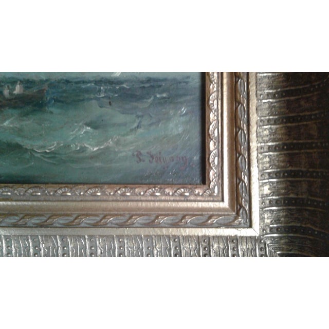 Mid 19th Century Paul Seignon 19th Century French Marine Oil Painting, Sailing Ship at Sea For Sale - Image 5 of 7