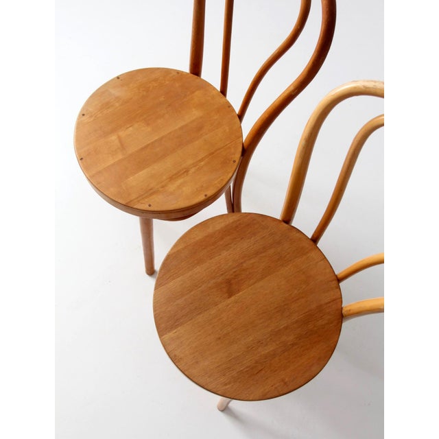 Vintage ZPM Radomsko Bentwood Cafe Chairs Pair For Sale - Image 4 of 17