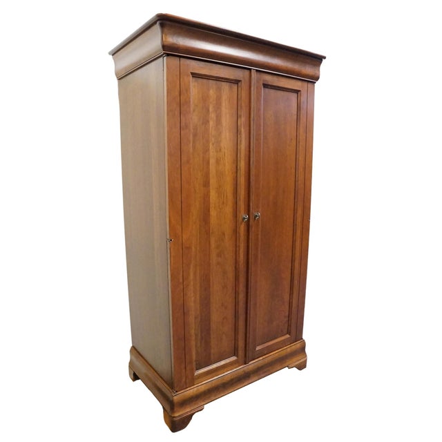 Contemporary Durham Furniture Chambord Collection Solid Cherry Contemporary Traditional Style 41" Armoire 975-160 For Sale - Image 3 of 14