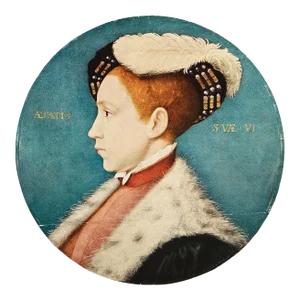 1956 After Hans Holbein, the Younger "Portrait of Edward V I", Vintage Full-Color Print