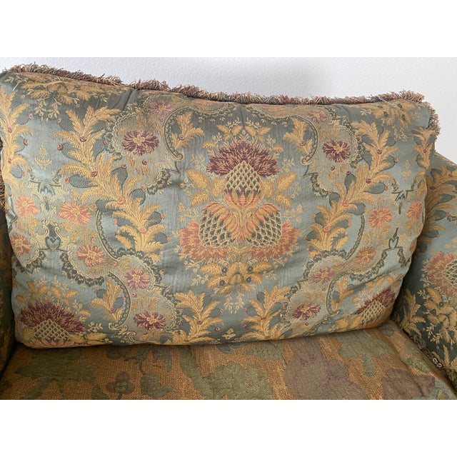 Late 20th Century Exquisite Carol Hicks Bolton for Ej Victor Large Chair-and-a-Half and Ottoman Mint Condition For Sale - Image 10 of 12