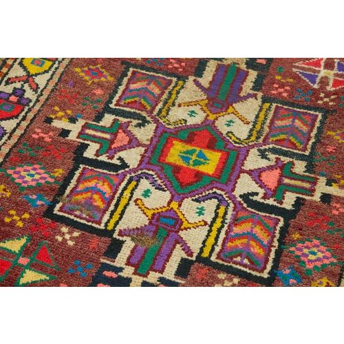 Red Bohemian Runner Rug For Sale - Image 5 of 7