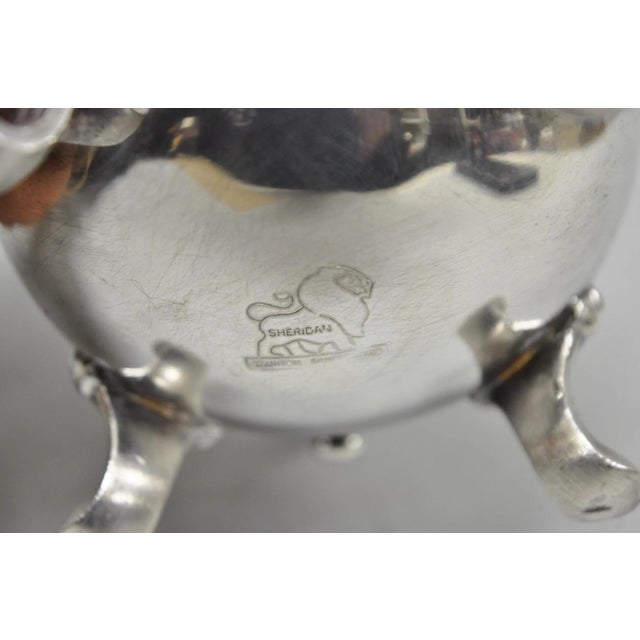 Vintage Sheridan Victorian Silver Plated Footed Lidded Sugar Bowl & Creamer Set For Sale - Image 11 of 12