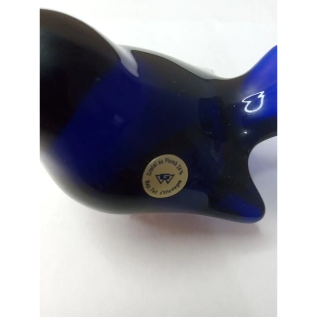 1980s 1980s Crystal Au Plomb Germany Cobalt Crystal Bird Figurine For Sale - Image 5 of 5