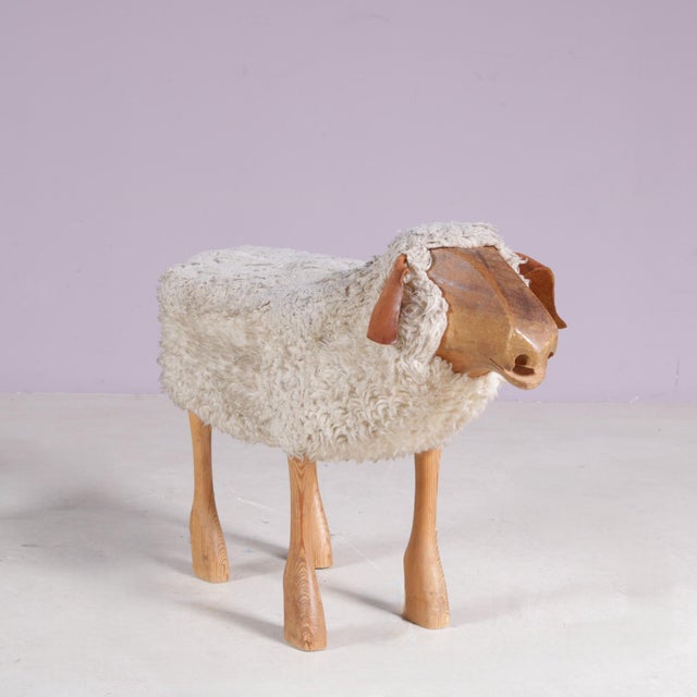 Sheep Sculpture Stool by Peter Krafft Germany, 1960s For Sale - Image 3 of 8