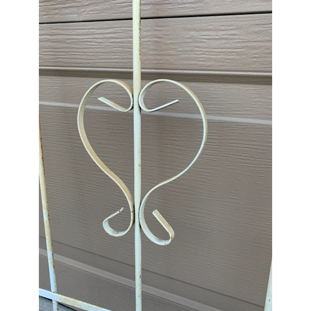 Metal Vintage Fleur De Lis Wrought Iron Garden Trellis For Sale - Image 7 of 9
