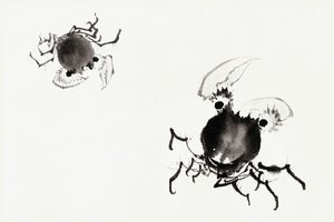 Japanese Crabs by Katsushika Hokusai, Vintage Japanese Art Print Reproduction, 24" X 16"