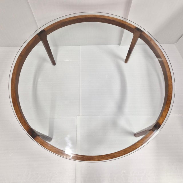 Vintage Scandinavian Coffee Table in Teak, Rosewood and Glass, 1960s For Sale - Image 3 of 16