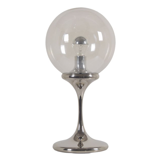 Space Age Chrome and Glass Table Lamp by Doria Leuchten, Germany, 1970s For Sale