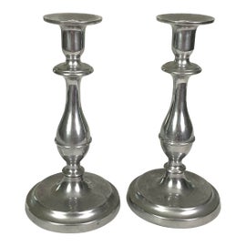 Example of Antique Pewter Finish Candle Holders