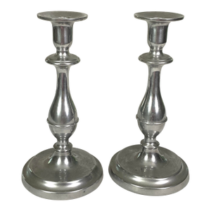 The Wilton Company Pewter Candlesticks a Pair