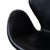 Animal Skin Swan Swivel Chair in Black Leather by Arne Jacobsen for Fritz Hansen For Sale - Image 7 of 14