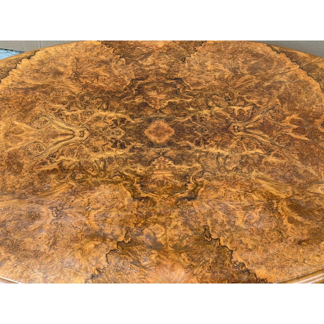 Vintage Estate Burl Walnut Wood Large Oval Low Coffee Table For Sale - Image 12 of 15