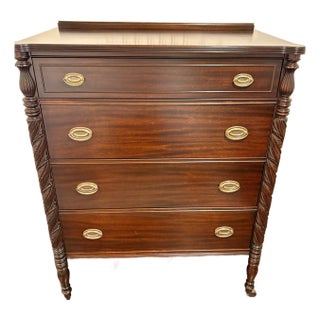 Late 19th / Early 20th Mahogany Chest of Drawers With Turned Legs For Sale