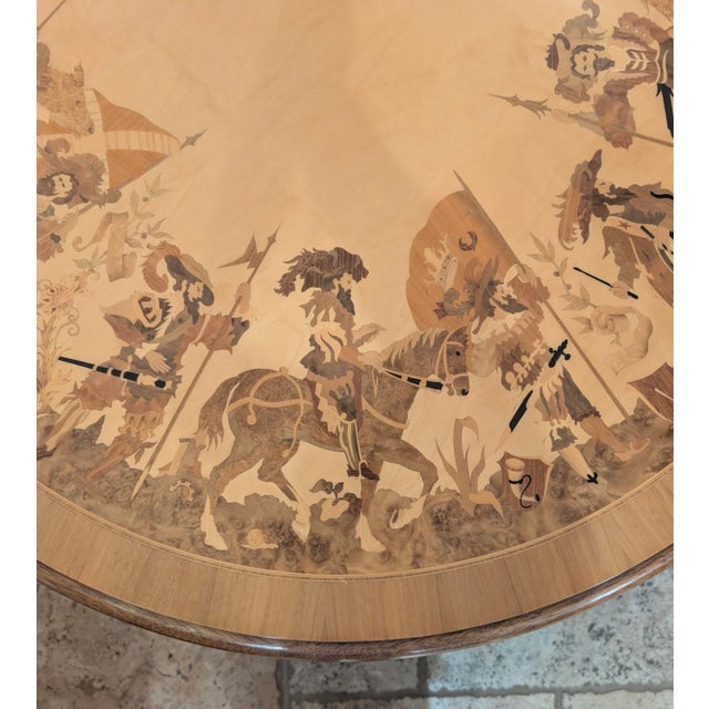 Buchschmid & Gretaux Glass Top Marquetry Inlaid WoodTable For Sale In Phoenix - Image 6 of 13
