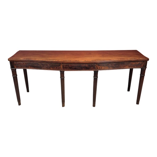 Circa 1790 Gillows Era George III English Regency Mahogany Serpentine Sideboard Table Serving Table For Sale