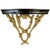 Metal Pair of Neoclassical Cast Brass & Dark Cherry Wood Wall Brackets For Sale - Image 7 of 11