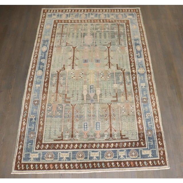 Textile Willow Tree Persian Hamedan Rug no. j5206 For Sale - Image 7 of 7