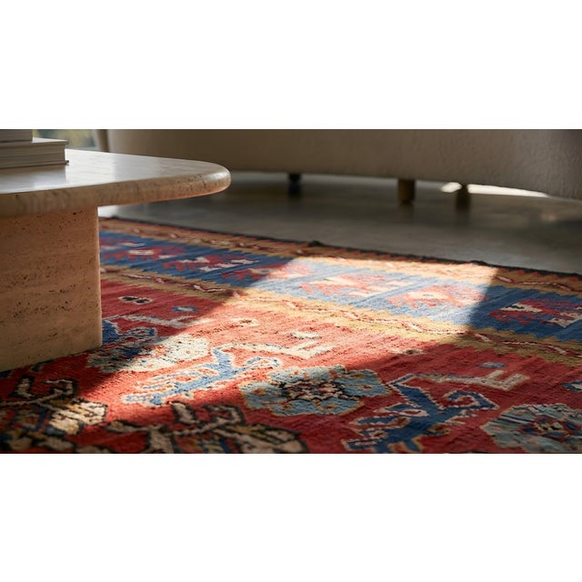 Early 20th Century Turkish Oushak Kilim ( 9'9" x 12'6" - 297 x 381 ) For Sale - Image 9 of 10